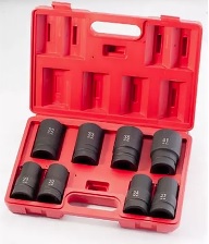 RT-002K (Rotake) Набор головок ударных низких 1" (21 - 41 мм). 8 предметов в пластиковом кейсе